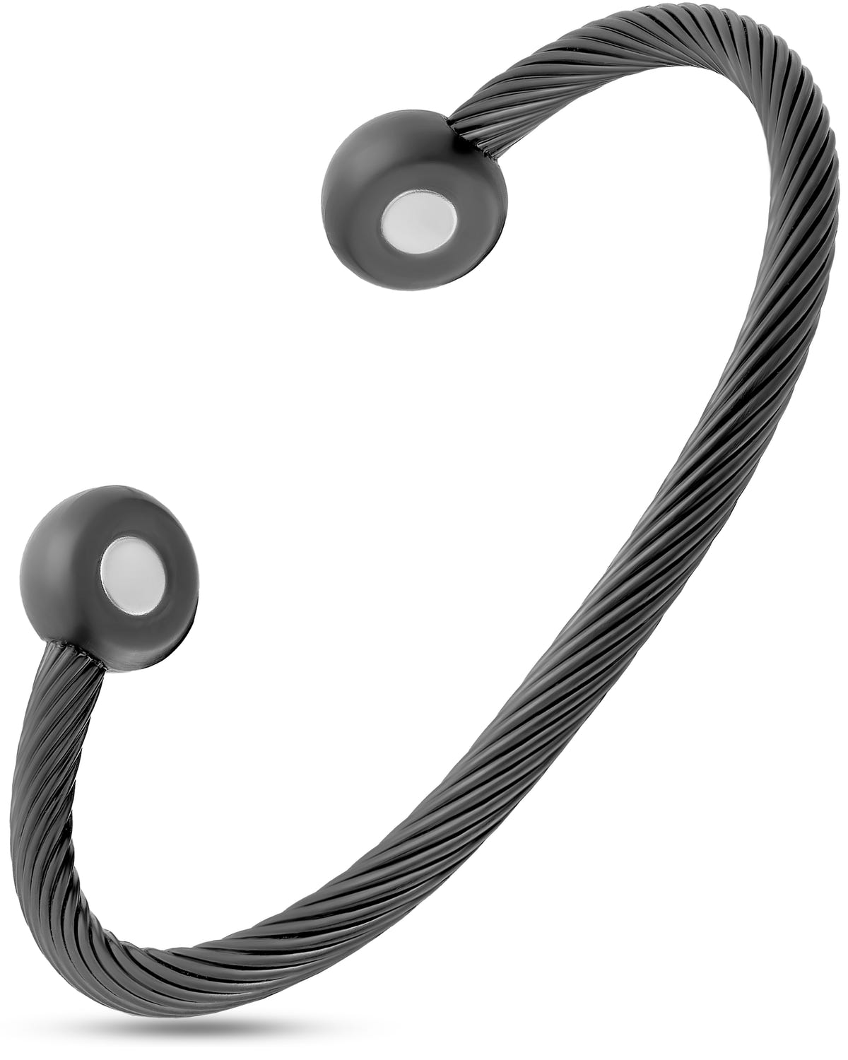 Twisted Cable Magnetic Bracelet Cuff (Gunmetal)