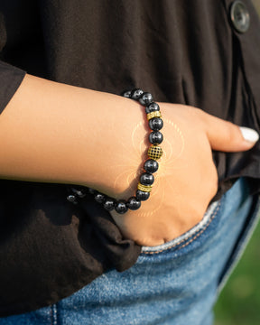 High Power Magnetic Hematite Bracelet Gold Zeus