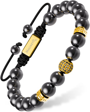 High Power Magnetic Hematite Bracelet Gold Zeus