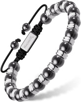 High Power Magnetic Hematite Bracelet Silver Titan