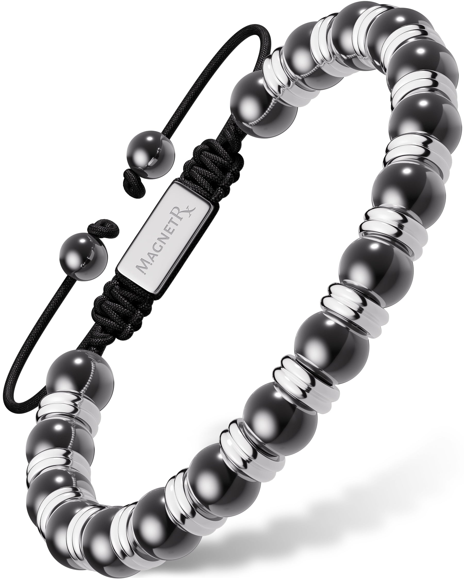 High Power Magnetic Hematite Bracelet Silver Titan