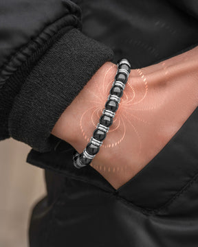 High Power Magnetic Hematite Bracelet Silver Titan