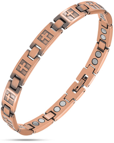 Women’s Ultra Strength Pure Copper Magnetic Bracelet (Cross)