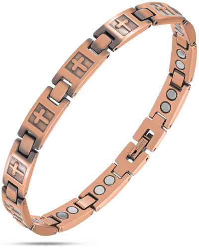 Women’s Ultra Strength Pure Copper Magnetic Bracelet (Cross)