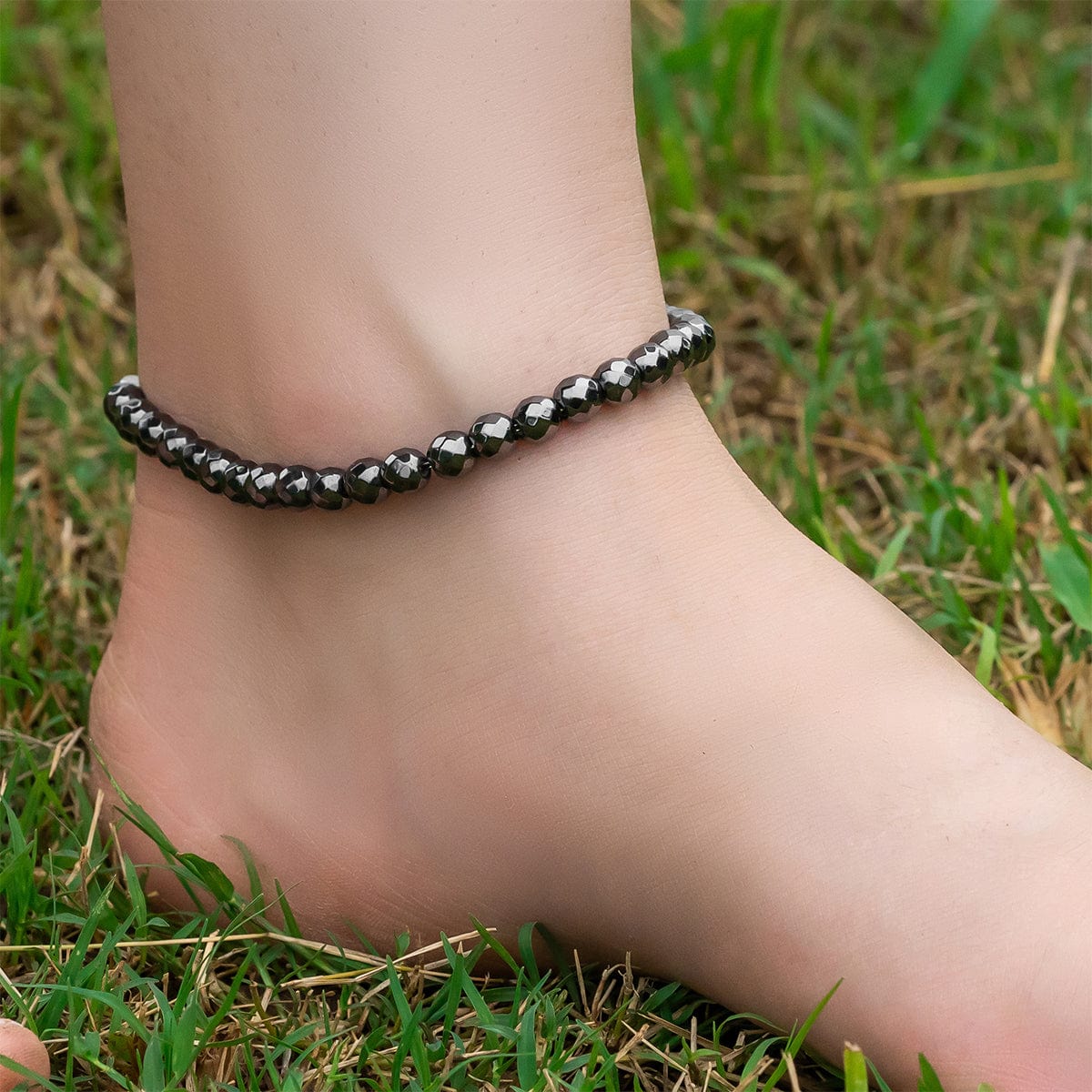 Hematite Magnetic Anklet (6mm Faceted Beads)