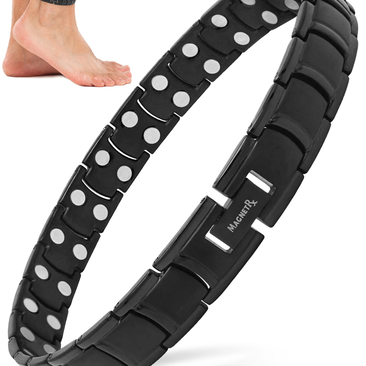 Men's Black Titanium Magnetic Anklet | MagnetRX