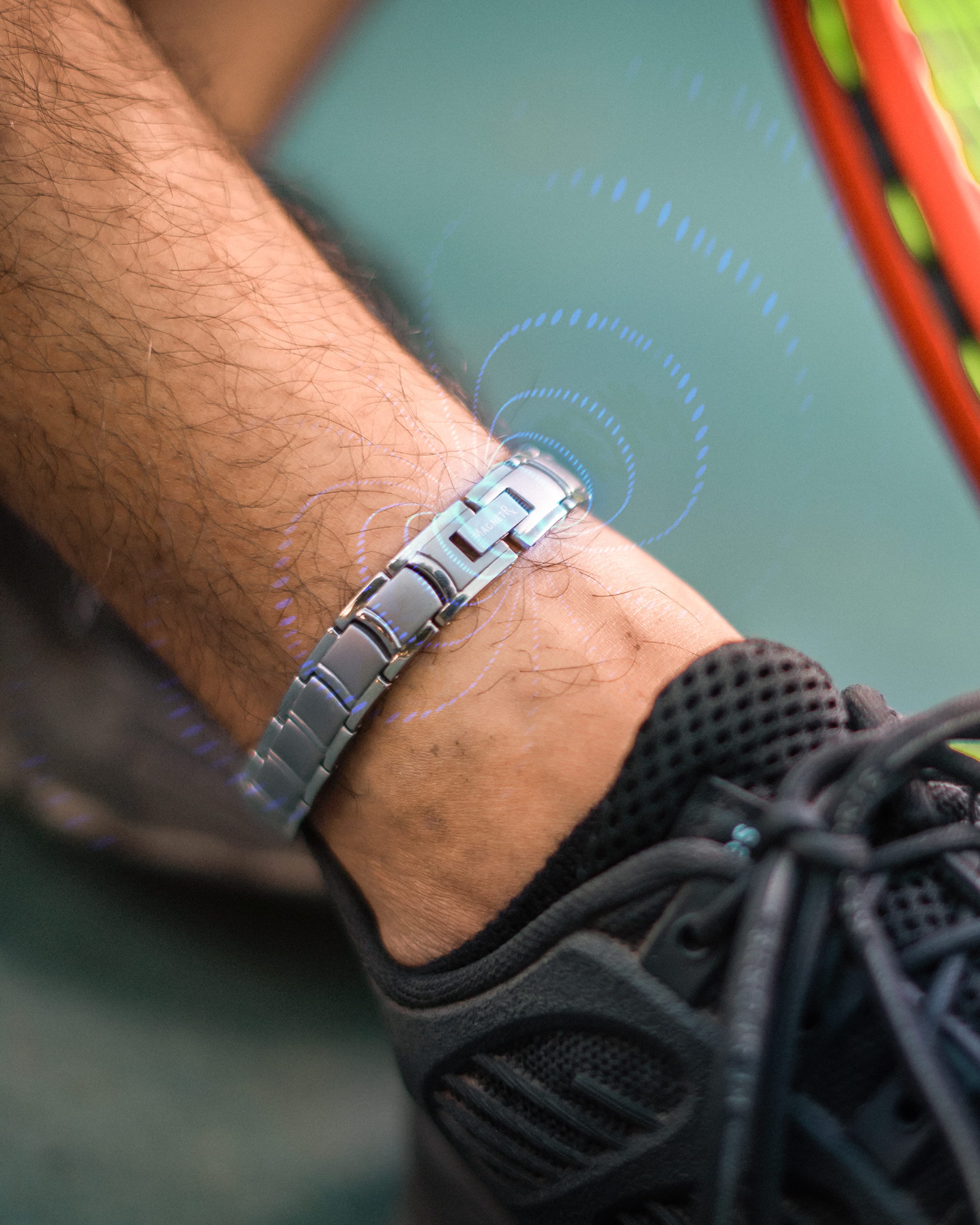 Titanium Magnetic Anklet for Men - Silver - MagnetRX