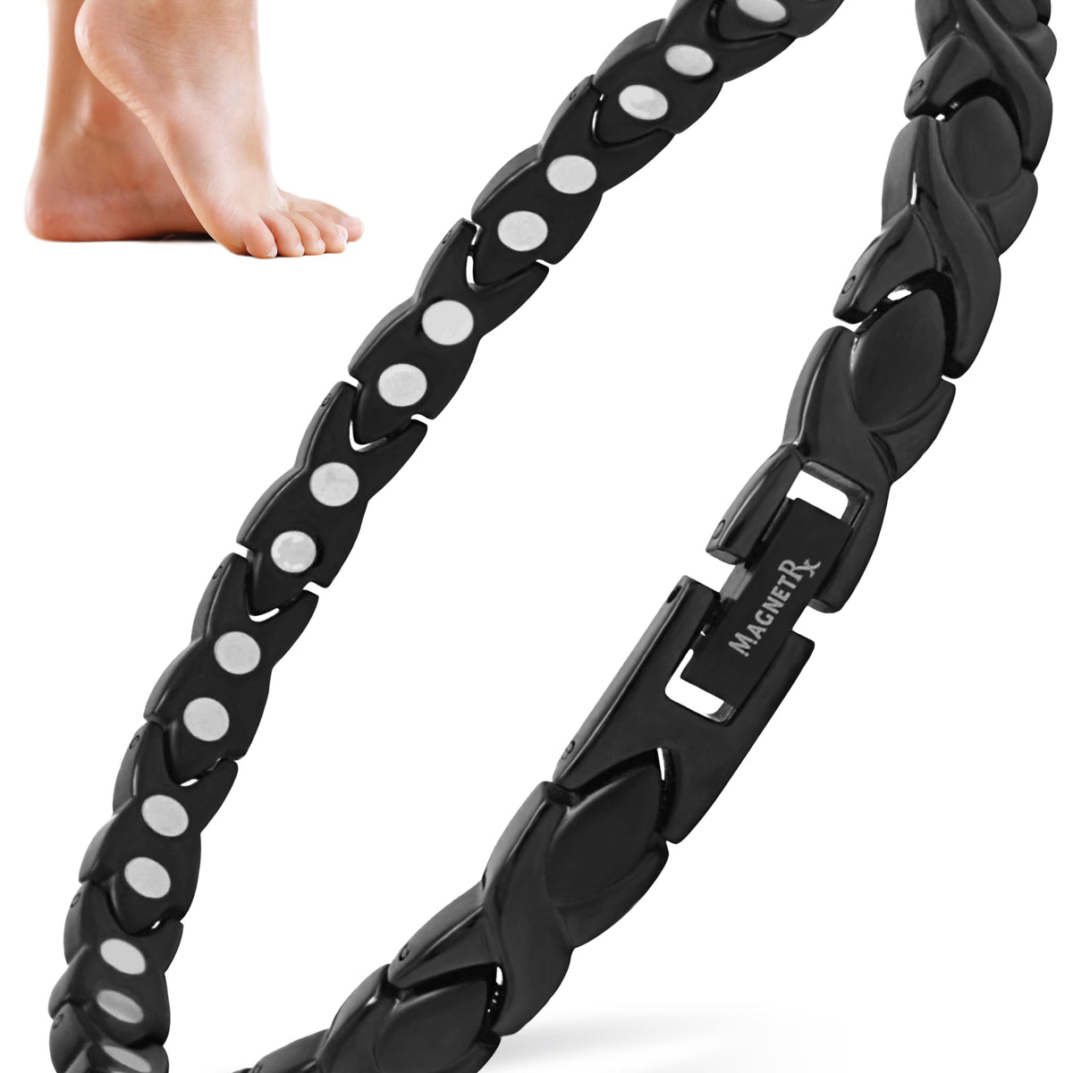 MagnetRX Titanium Magnetic Anklet for Women - Black