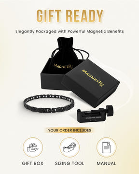 Magnetic Anklet Ultra Strength Titanium Magnetic Therapy Anklet for Women (Black) MagnetRX