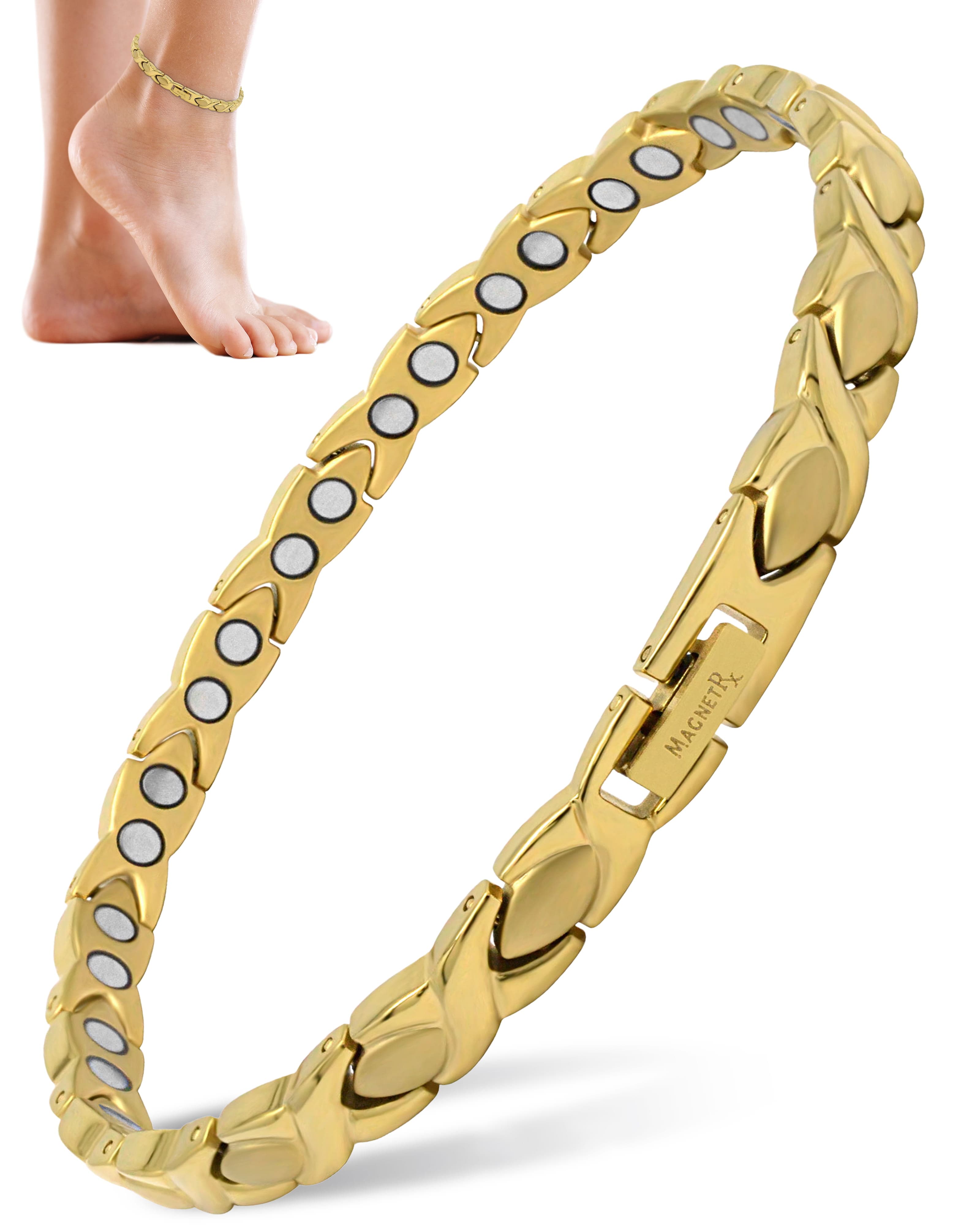 MagnetRX Titanium Magnetic Anklet for Women - Gold