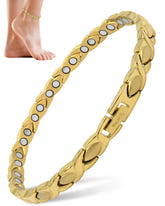 Magnetic Anklet Ultra Strength Titanium Magnetic Therapy Anklet for Women (Gold) MagnetRX