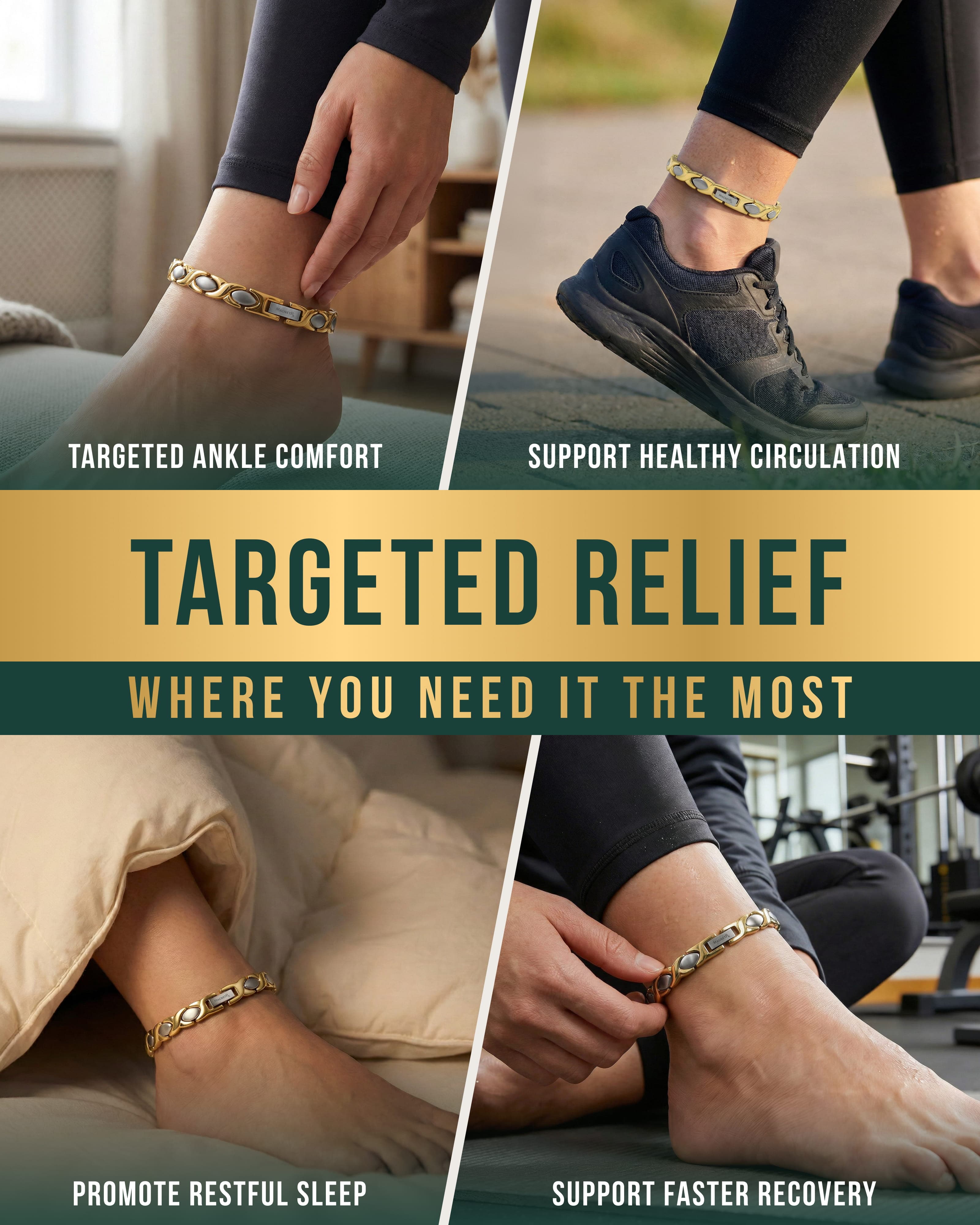 Titanium Magnetic Anklet - Gold & Silver - MagnetRX