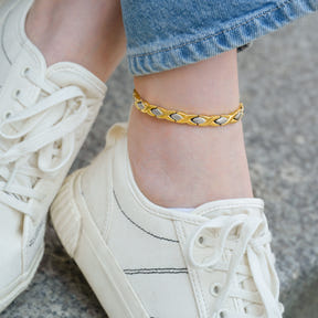 Ultra Strength Titanium Magnetic Therapy Anklet for Women (Gold & Silver)