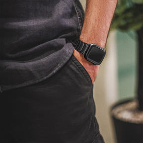 Magnetic Therapy Apple Watch Band Black Stainless Steel