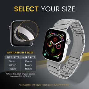 Magnetic Apple Watch Band Magnetic Therapy Apple Watch Band Silver Stainless Steel MagnetRX