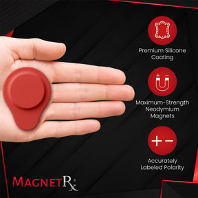 Biomagnetic Therapy Magnet Set — Neodymium & Silicone (2 Medium Magnets)