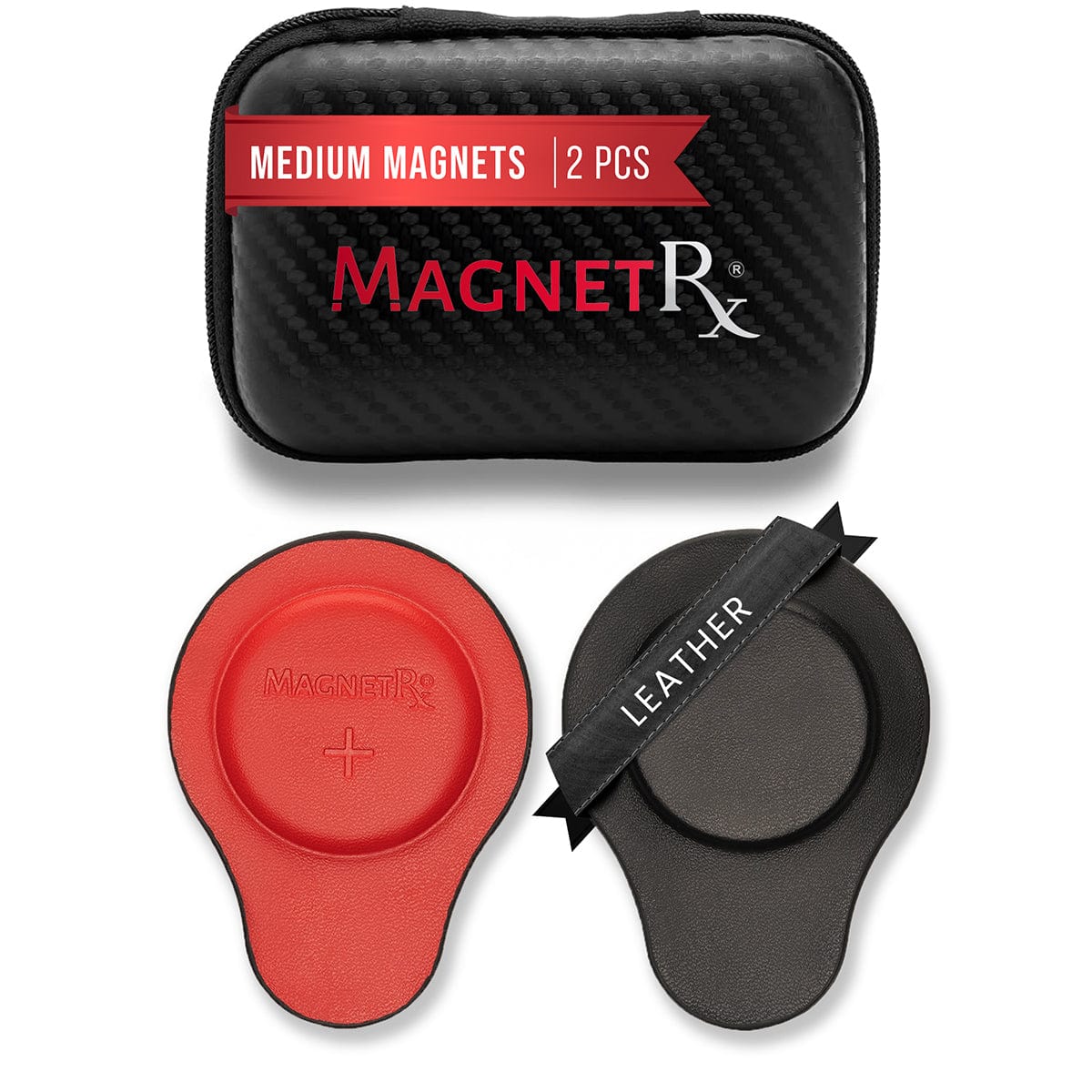 Biomagnetic Therapy Magnet Set — Neodymium & Leather (2 Medium Magnets)