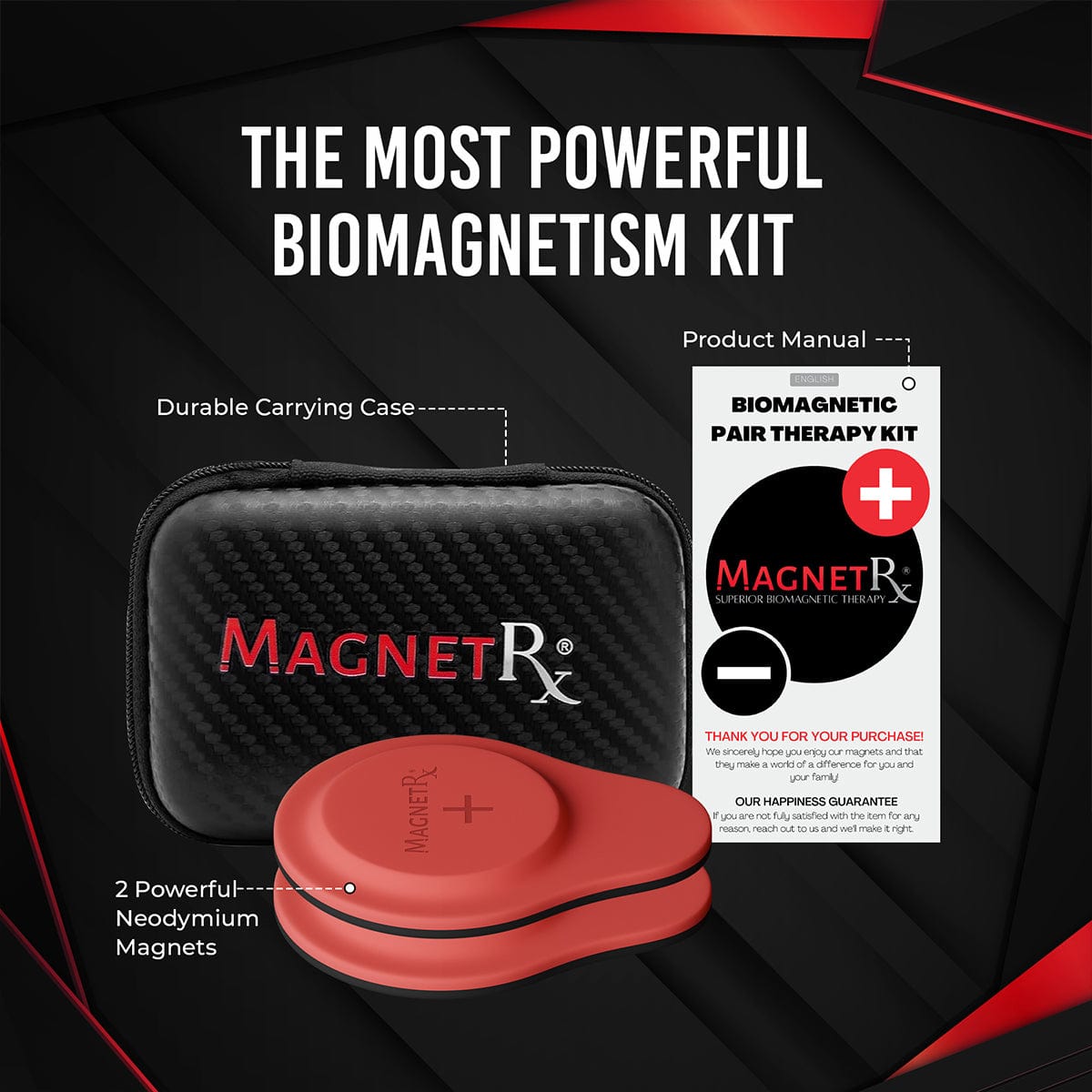 Set de Terapia Biomagnética con Imanes - Neodimio y Silicona (2 Imanes Medianos)