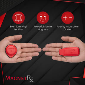 Kit de Terapia Biomagnética con Imanes - Ferrita y Cuero (16 Unidades Pequeñas Mixtas)