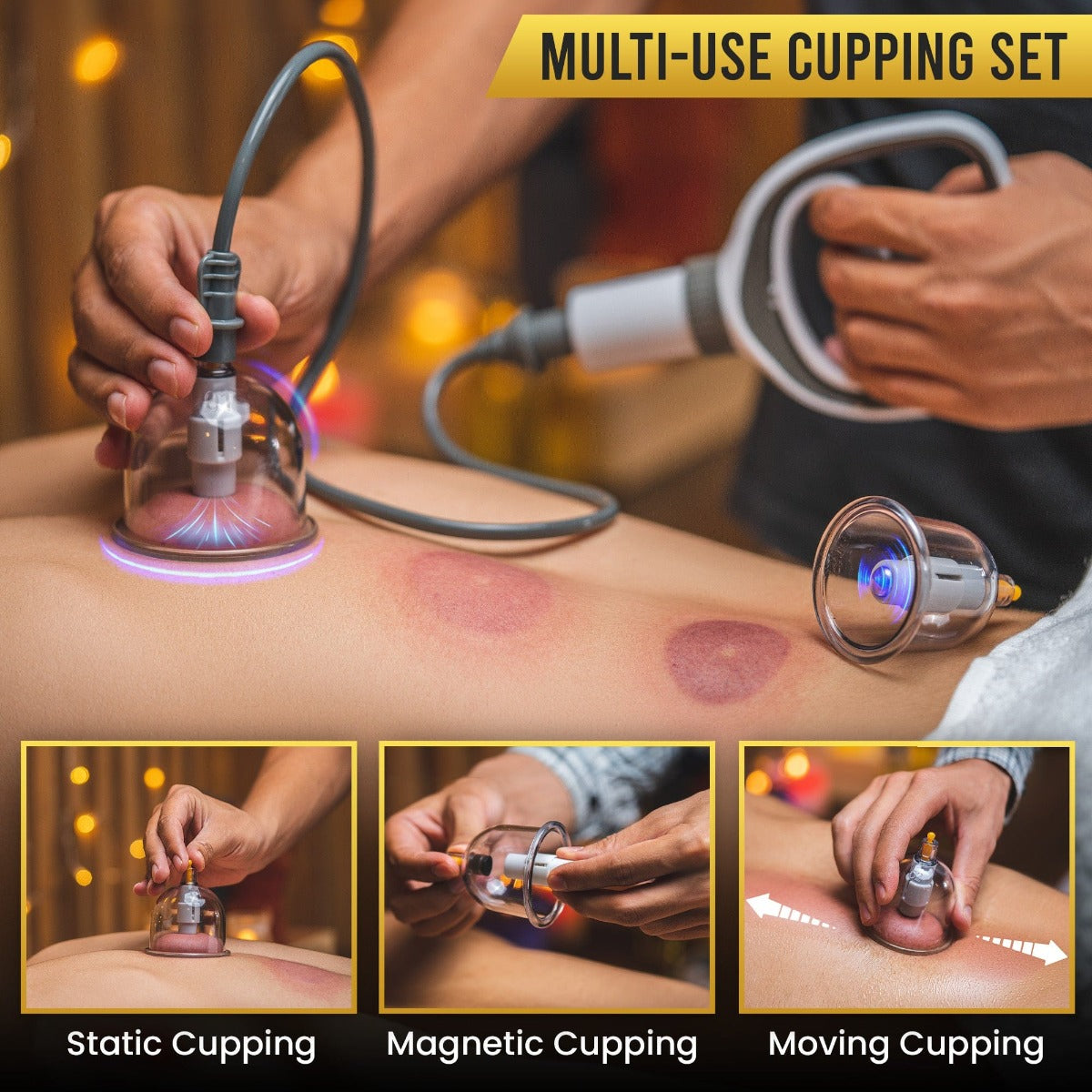 Magnetic Biomagnetic Therapy Professional Biomagnetic Cupping Therapy Set – 18 Massage Cups with Magnetic Therapy MagnetRX