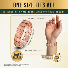 Magnetic Bracelet 3x Strength Copper Magnetic Bracelet for Men (Legacy) MagnetRX