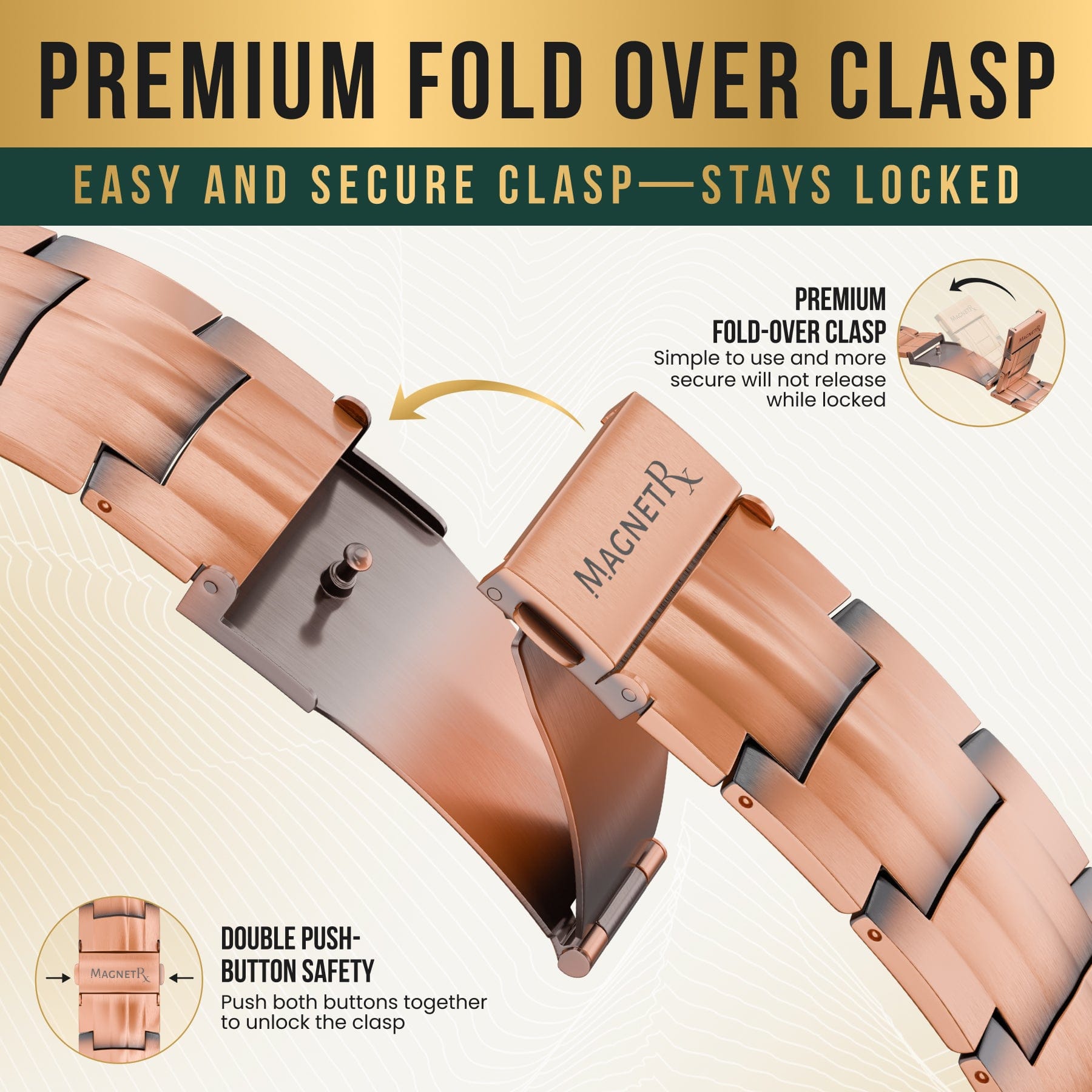 Magnetic Bracelet 3x Strength Copper Magnetic Bracelet for Men (Legacy) MagnetRX