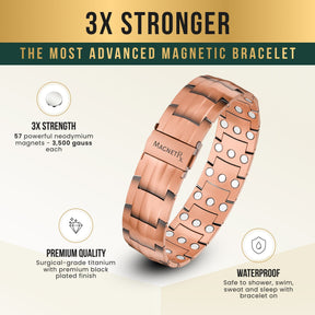 Magnetic Bracelet 3x Strength Copper Magnetic Bracelet for Men (Legacy) MagnetRX