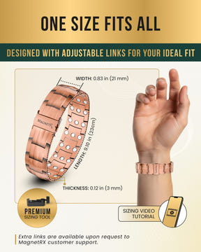 Magnetic Bracelet 3x Strength Copper Magnetic Bracelet for Men (Legacy) MagnetRX