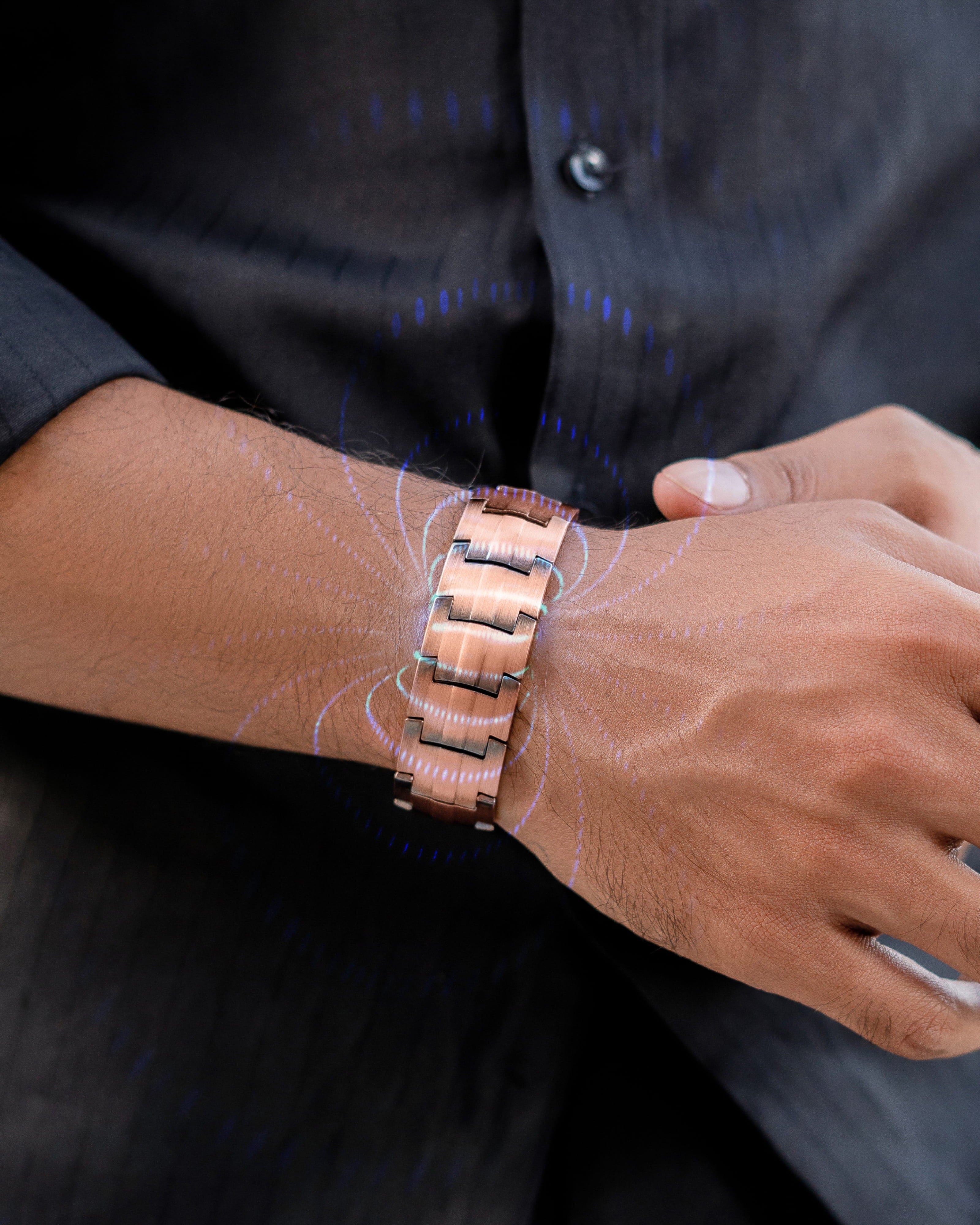 3x Strength Copper Magnetic Bracelet for Men Legacy
