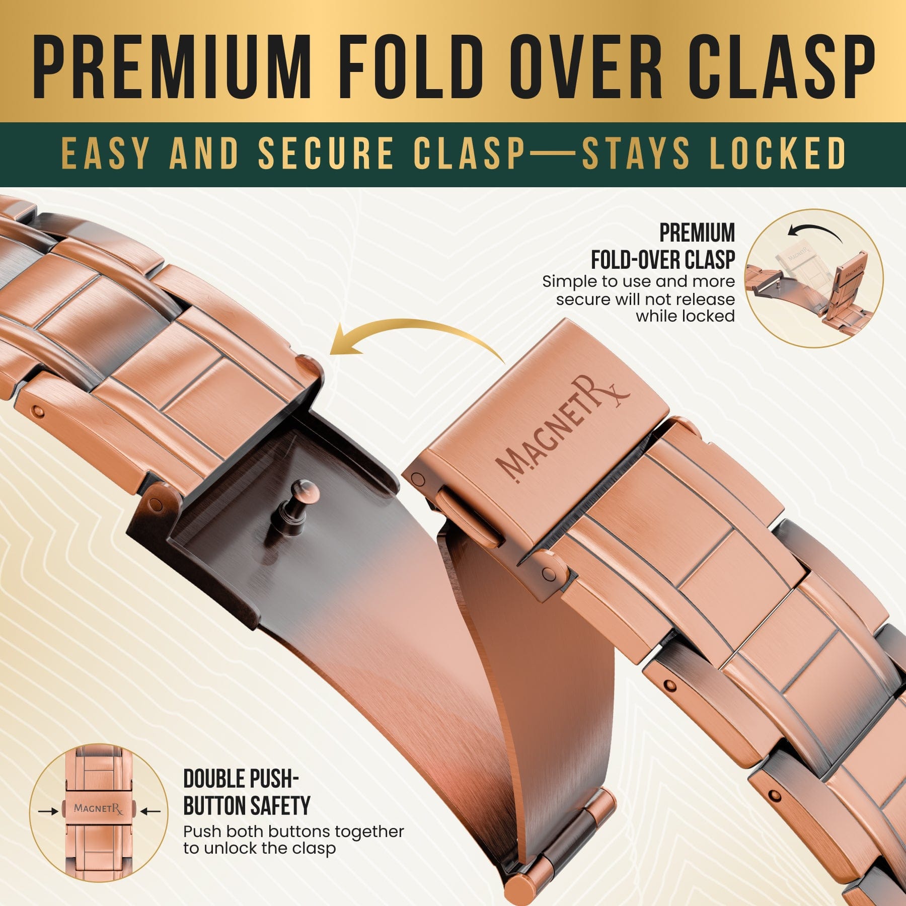 Magnetic Bracelet 3x Strength Copper Magnetic Bracelet for Men (Stealth) MagnetRX