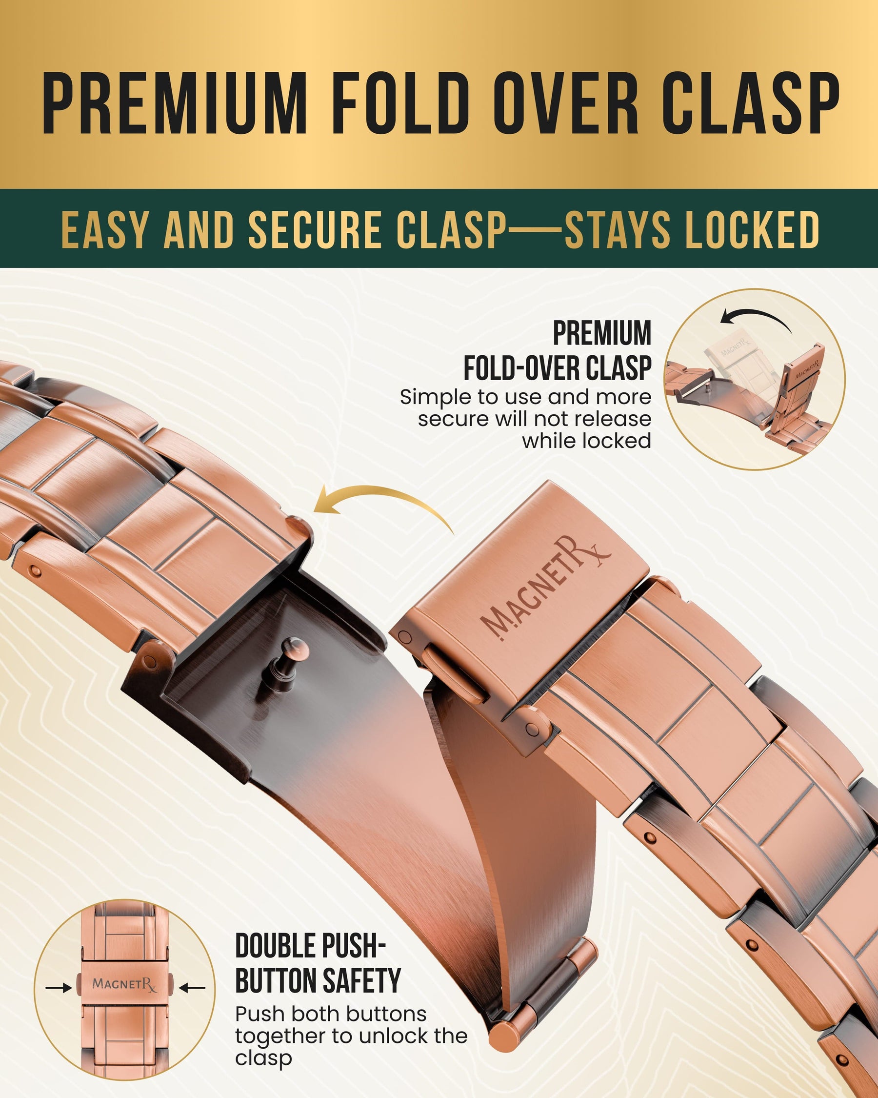 Magnetic Bracelet 3x Strength Copper Magnetic Bracelet for Men (Stealth) MagnetRX