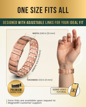 Magnetic Bracelet 3x Strength Copper Magnetic Bracelet for Men (Stealth) MagnetRX