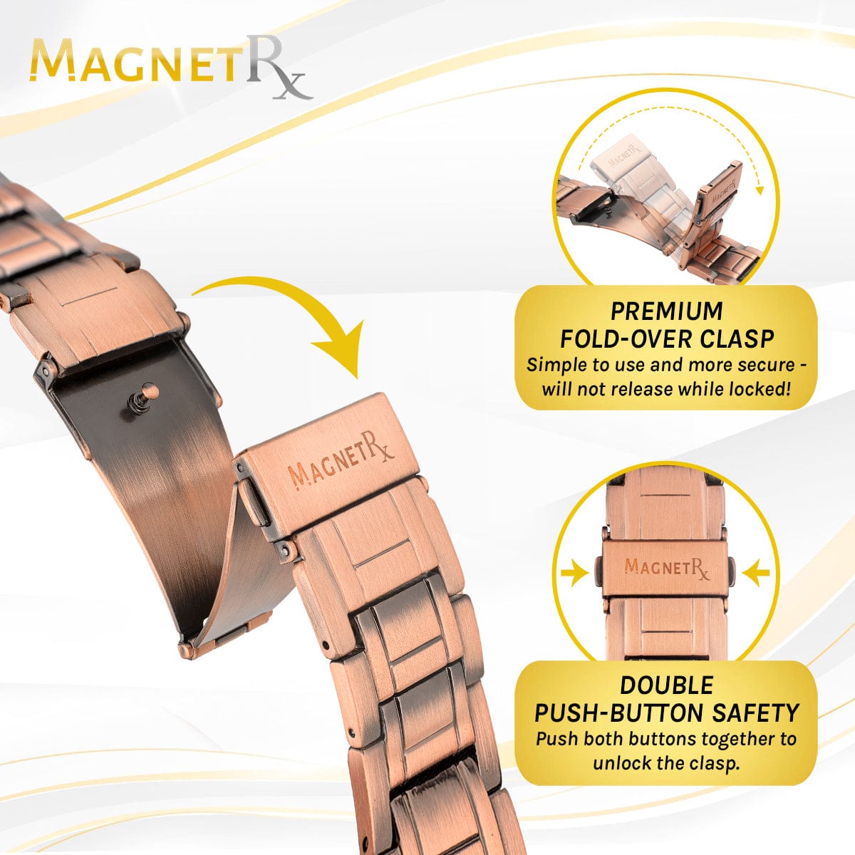 Magnetic Bracelet 3x Strength Copper Magnetic Bracelet for Men (Stealth) MagnetRX