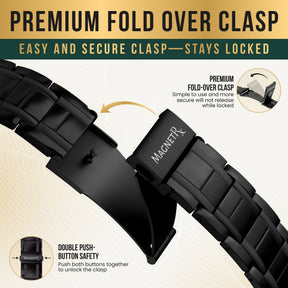 Magnetic Bracelet 3x Strength Titanium Magnetic Bracelet for Men (Black) MagnetRX