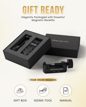 Magnetic Bracelet 3x Strength Titanium Magnetic Bracelet for Men (Black) MagnetRX