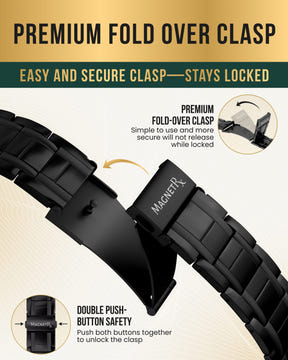 Magnetic Bracelet 3x Strength Titanium Magnetic Bracelet for Men (Black) MagnetRX