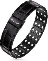Magnetic Bracelet 3x Strength Titanium Magnetic Bracelet for Men (Black) MagnetRX