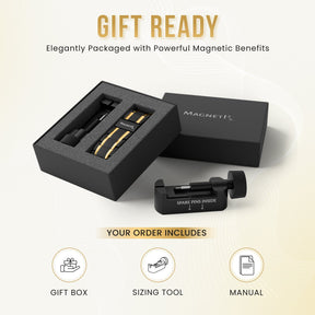 Magnetic Bracelet 3x Strength Titanium Magnetic Bracelet for Men (Black & Gold) MagnetRX