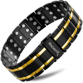 3x Strength Titanium Magnetic Bracelet for Men (Black & Gold)