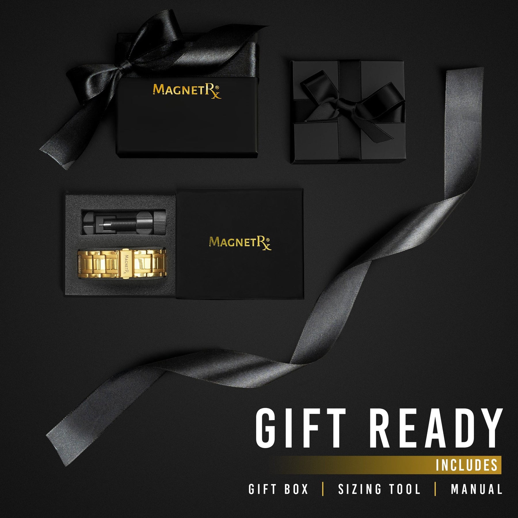 Magnetic Bracelet 3x Strength Titanium Magnetic Bracelet for Men (Gold) MagnetRX
