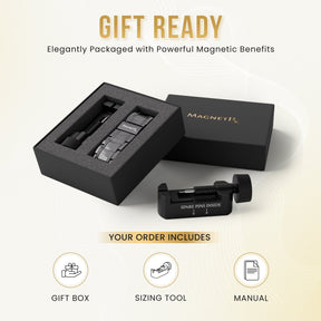 Magnetic Bracelet 3x Strength Titanium Magnetic Bracelet for Men (Gunmetal) MagnetRX