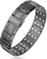 Magnetic Bracelet 3x Strength Titanium Magnetic Bracelet for Men (Gunmetal) MagnetRX