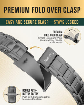 Magnetic Bracelet 3x Strength Titanium Magnetic Bracelet for Men (Gunmetal) MagnetRX