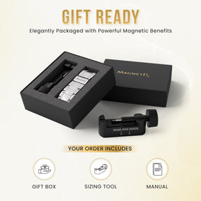 Magnetic Bracelet 3x Strength Titanium Magnetic Bracelet for Men (Silver) MagnetRX