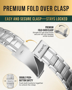 Magnetic Bracelet 3x Strength Titanium Magnetic Bracelet for Men (Silver) MagnetRX