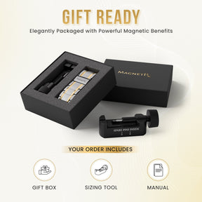 Magnetic Bracelet 3x Strength Titanium Magnetic Bracelet for Men (Silver & Gold) MagnetRX