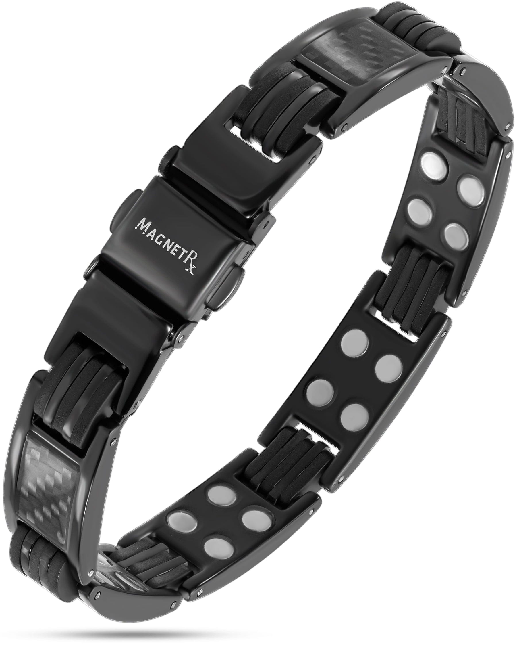 Magnetic Bracelet Carbon Fiber Magnetic Bracelet for Men (Black) MagnetRX