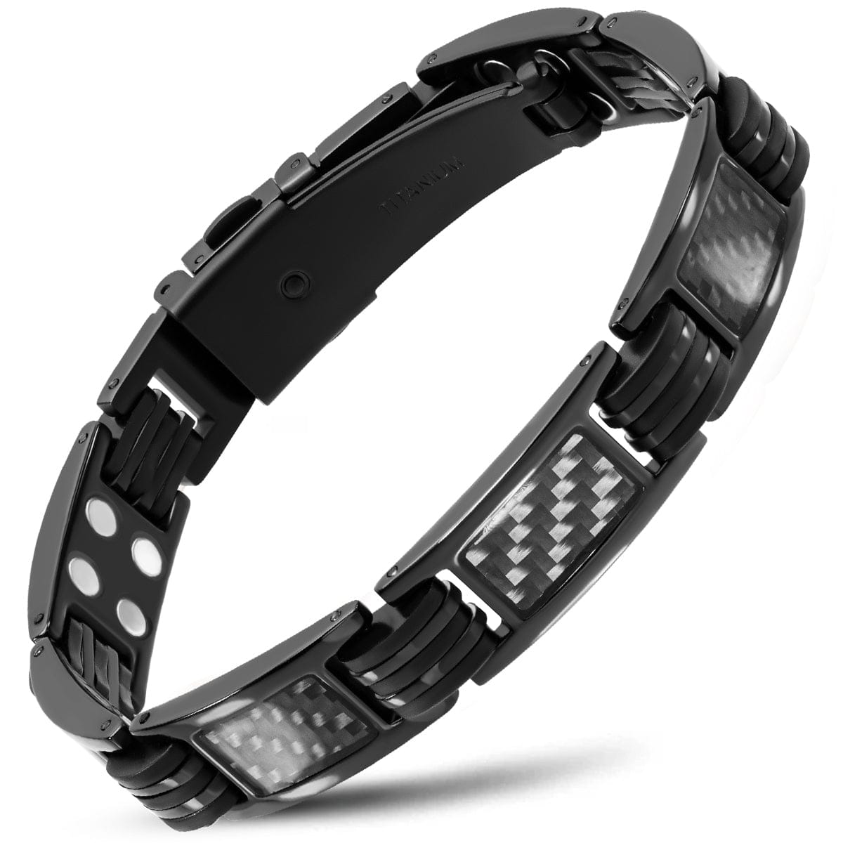 Magnetic Bracelet Carbon Fiber Magnetic Bracelet for Men (Black) MagnetRX