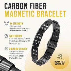 Magnetic Bracelet Carbon Fiber Magnetic Bracelet for Men (Black) MagnetRX