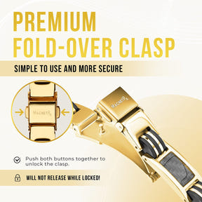 Carbon Fiber Magnetic Bracelet for Men (Gold)